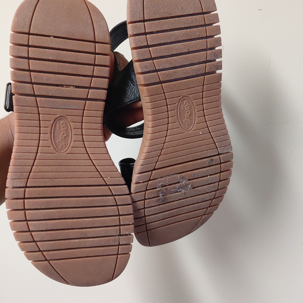 Eurosoft Women's Black Chunky Platform Comfortable Strappy Sandals Size 7 Wide - Picture 4 of 10
